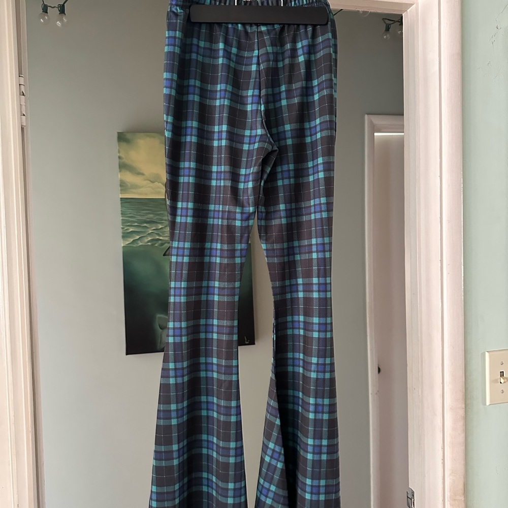 DOLL SKILL Widow plaid flared pant